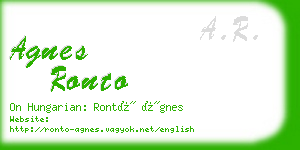 agnes ronto business card