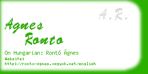 agnes ronto business card